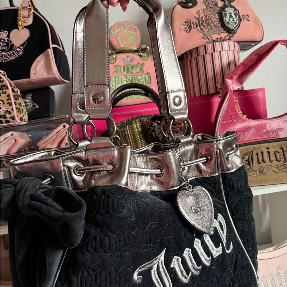 Juicy Couture Black and Silver Tote Bag